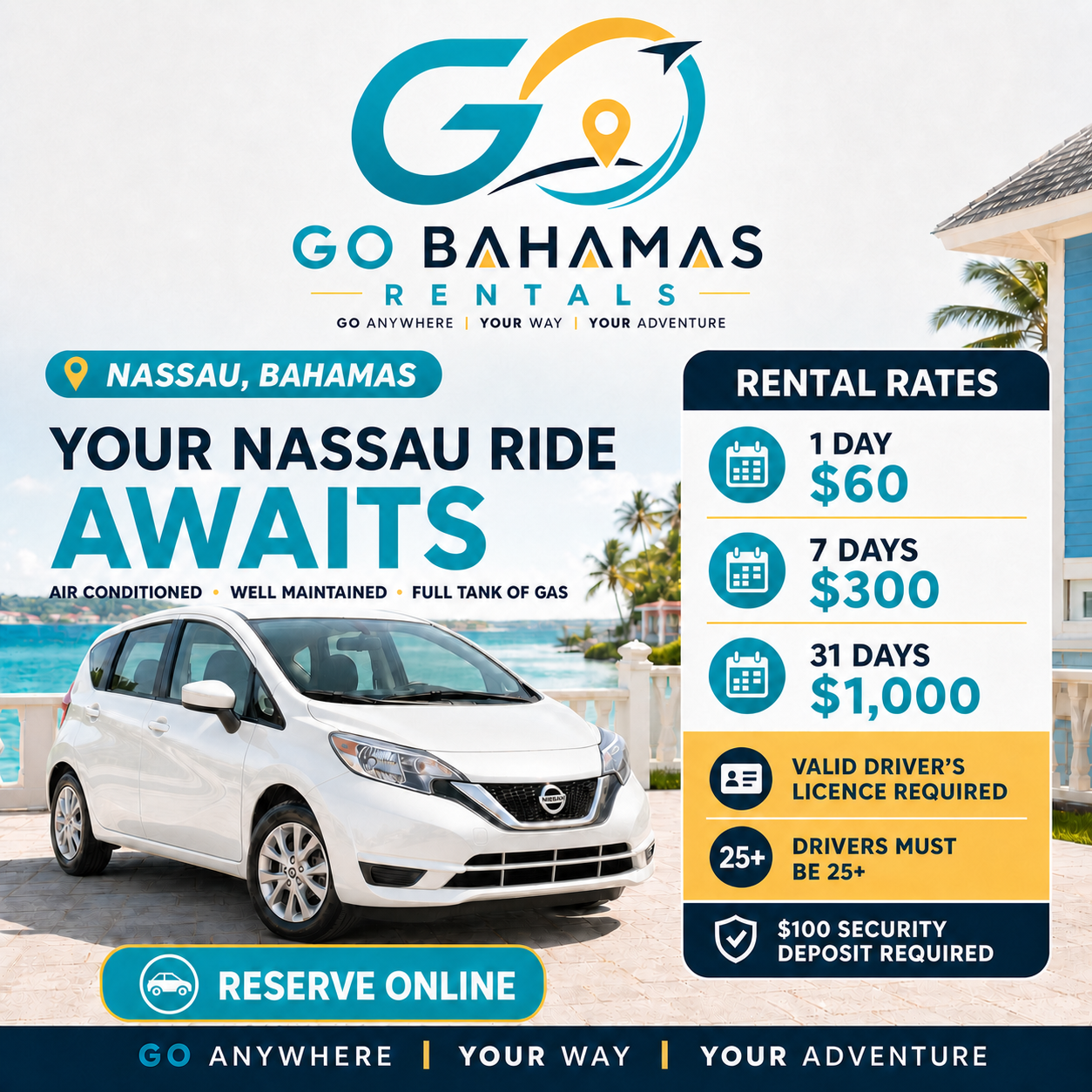 Go Bahamas Rentals Nissan Note